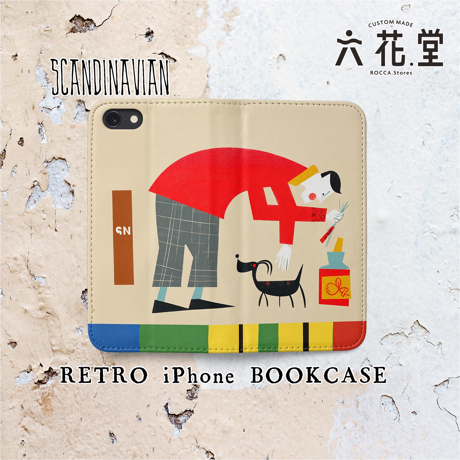 0010-iPhone 手帳型ケース☆【 北欧×チェコ×レトロ マッチラベル】名入れ可能♪