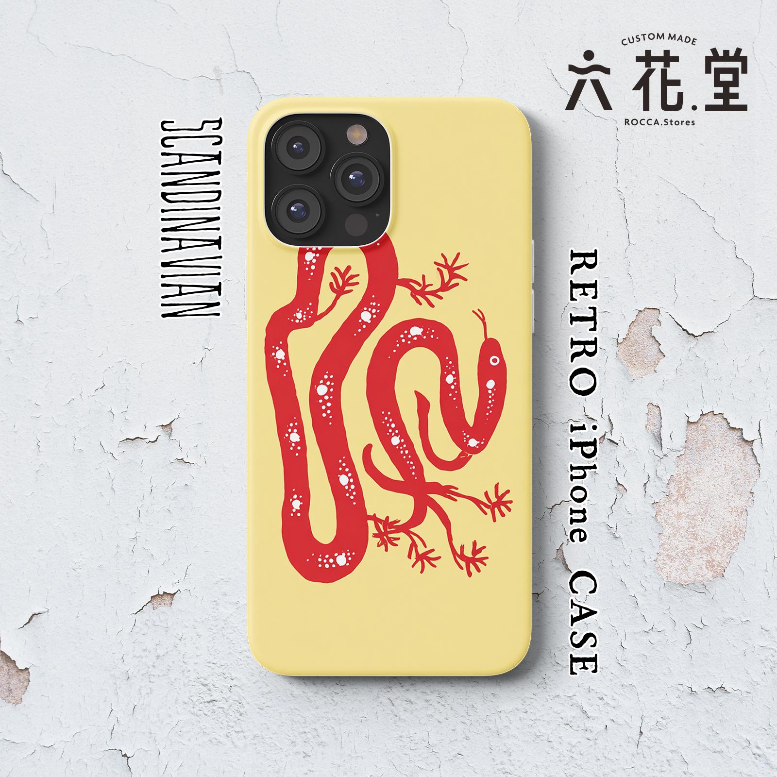 084-iPhone全シリーズ対応☆【 北欧×チェコ×レトロ マッチラベル / マッチ箱】名入れ可能オリジナルケース♪
