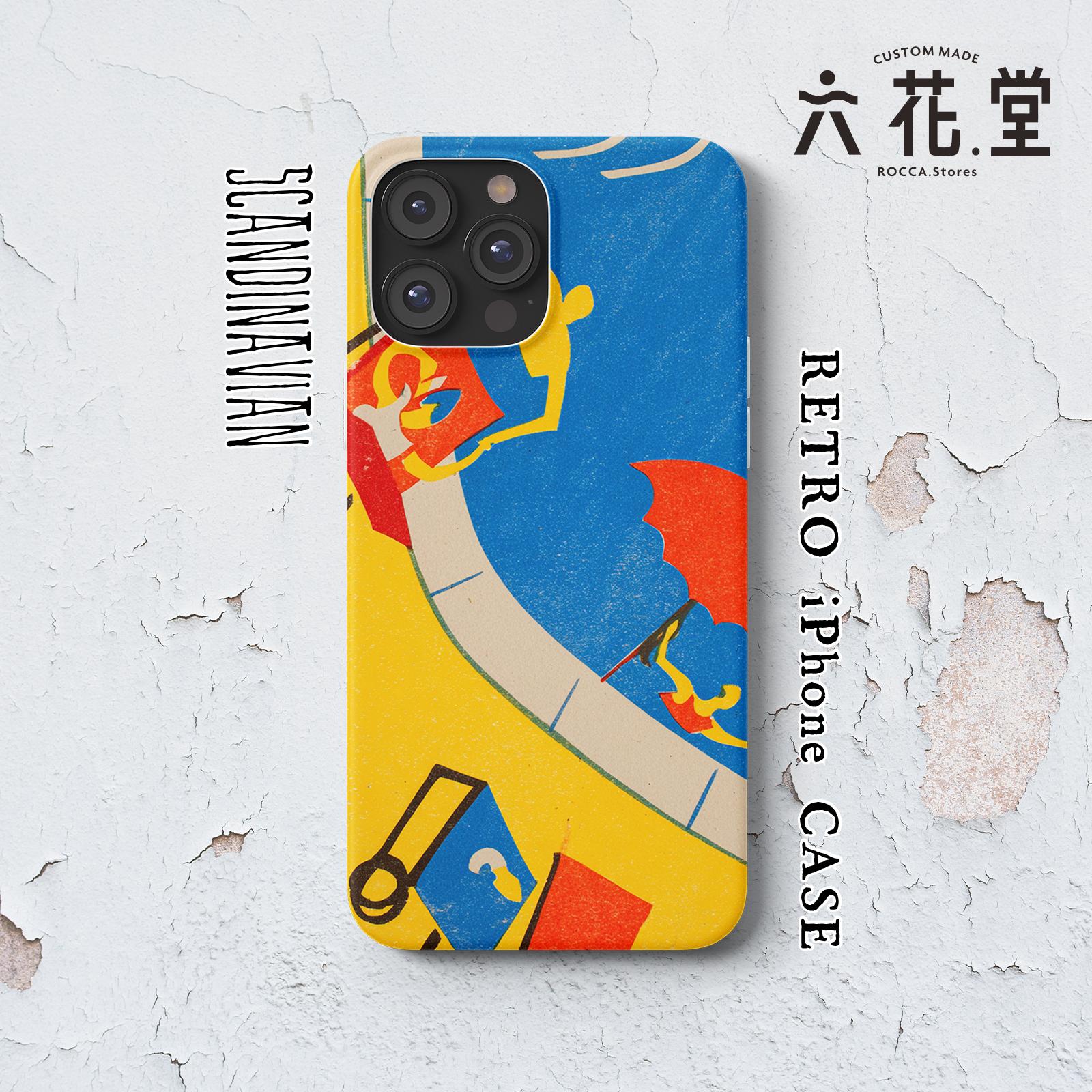 064-iPhone全シリーズ対応☆【 北欧×チェコ×レトロ マッチラベル / マッチ箱】名入れ可能オリジナルケース♪1枚目の画像
