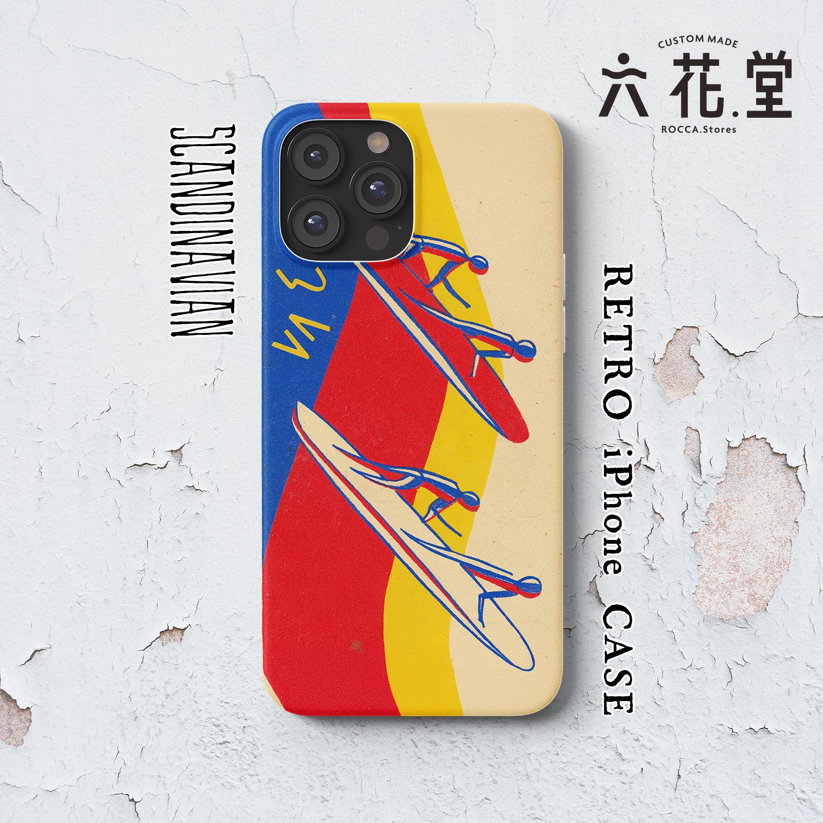 060-iPhone全シリーズ対応☆【 北欧×チェコ×レトロ マッチラベル / マッチ箱】名入れ可能オリジナルケース♪1枚目の画像
