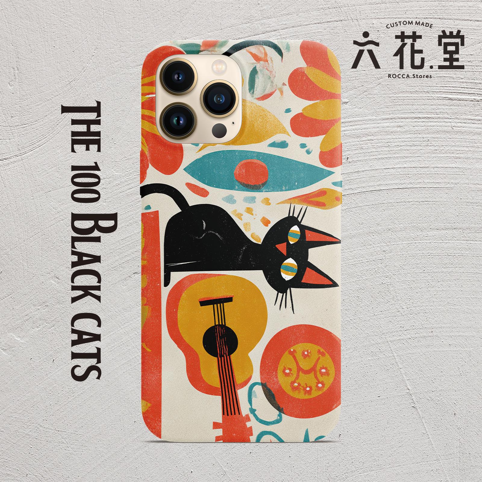 042匹目.黒猫好き必見！音楽隊のエモかわマッチラベルiPhoneケース