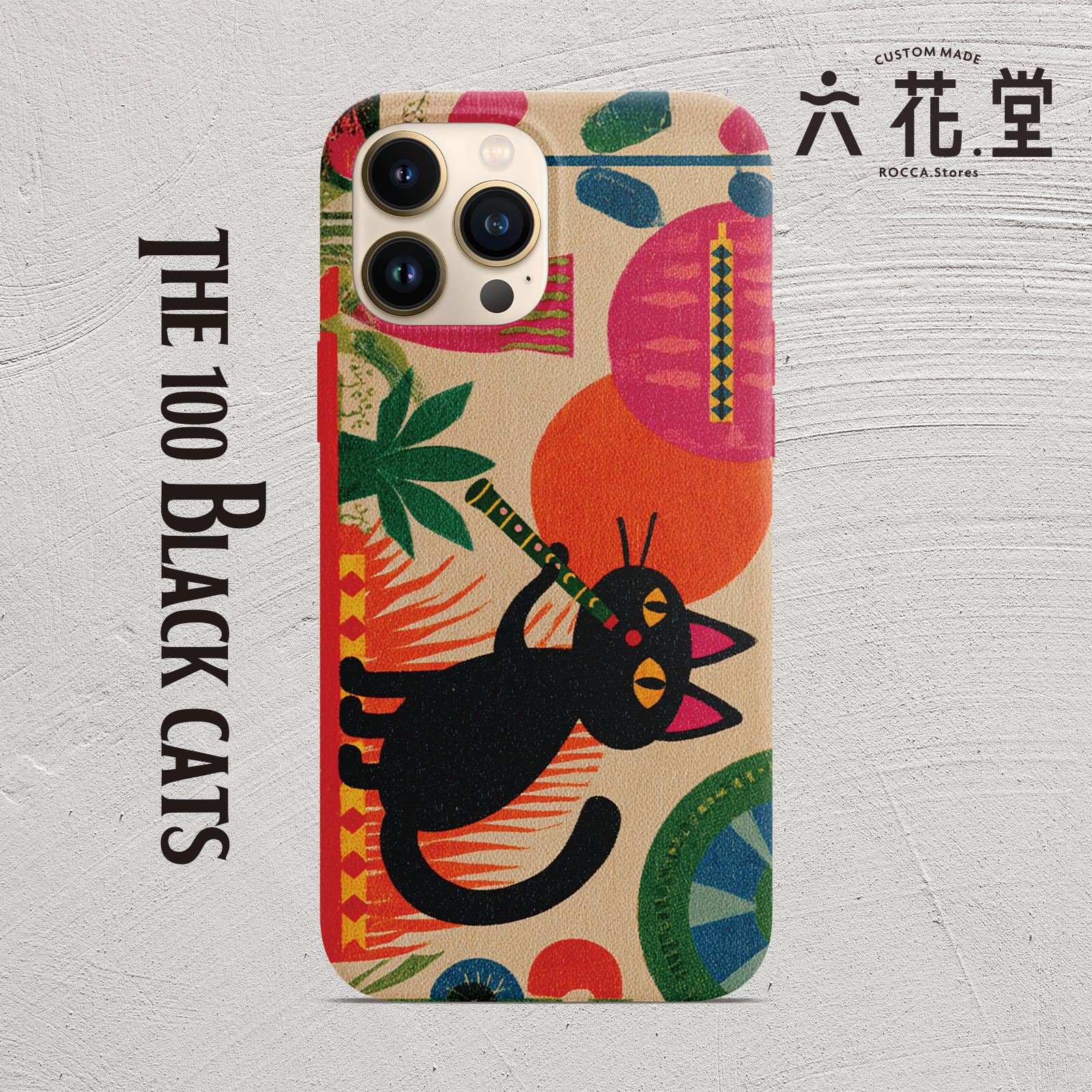 006匹目.黒猫好き必見！音楽隊のエモかわマッチラベルiPhoneケース1枚目の画像